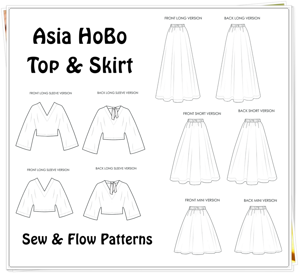 Asia Hobo Cropped Top & Skirt Digital Sewing Pattern