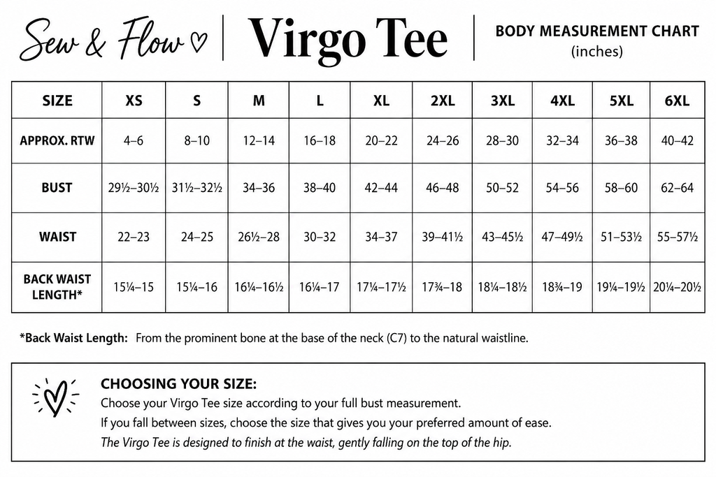 Virgo Tee: Sew & Flow Patterns